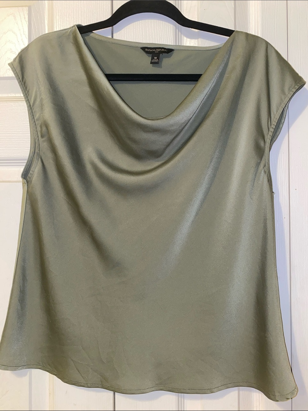 Banana Republic Olive Green Cowl Neck Cap Sleeve Camisole